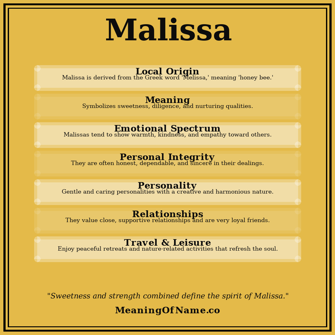Malissa name meaning poster