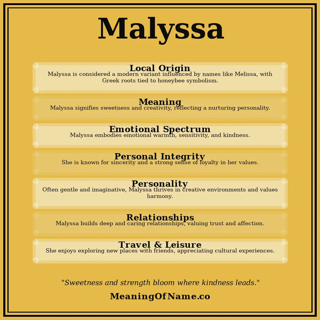 Malyssa name meaning poster