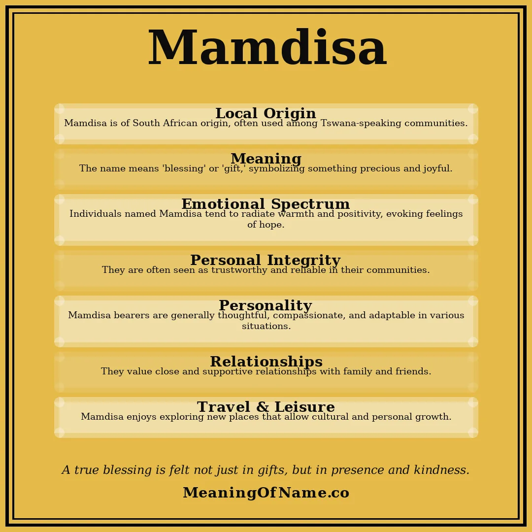 Mamdisa name meaning poster