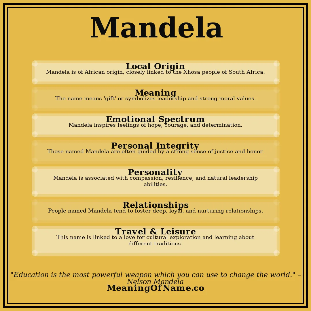 Mandela name meaning poster