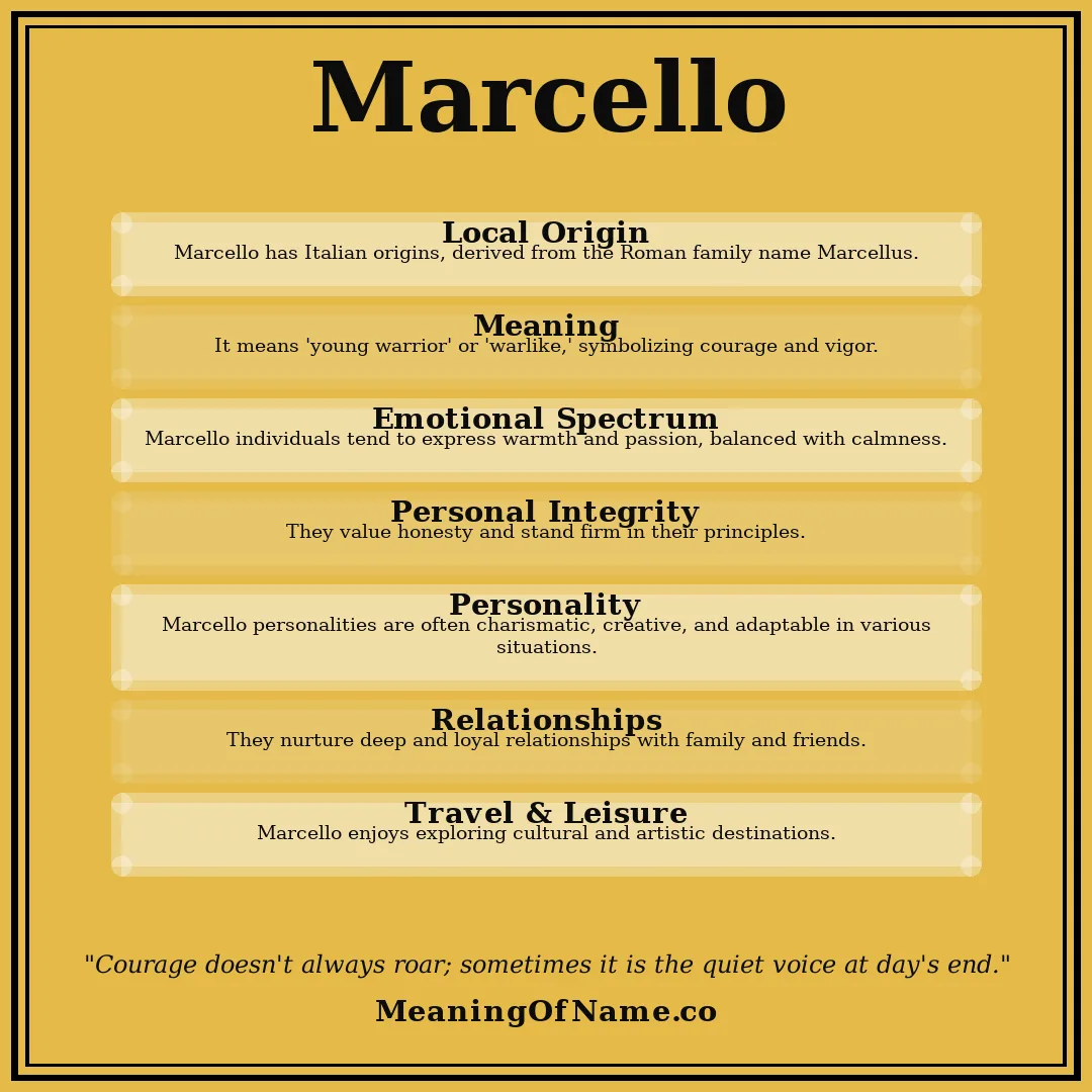 Marcello name meaning poster