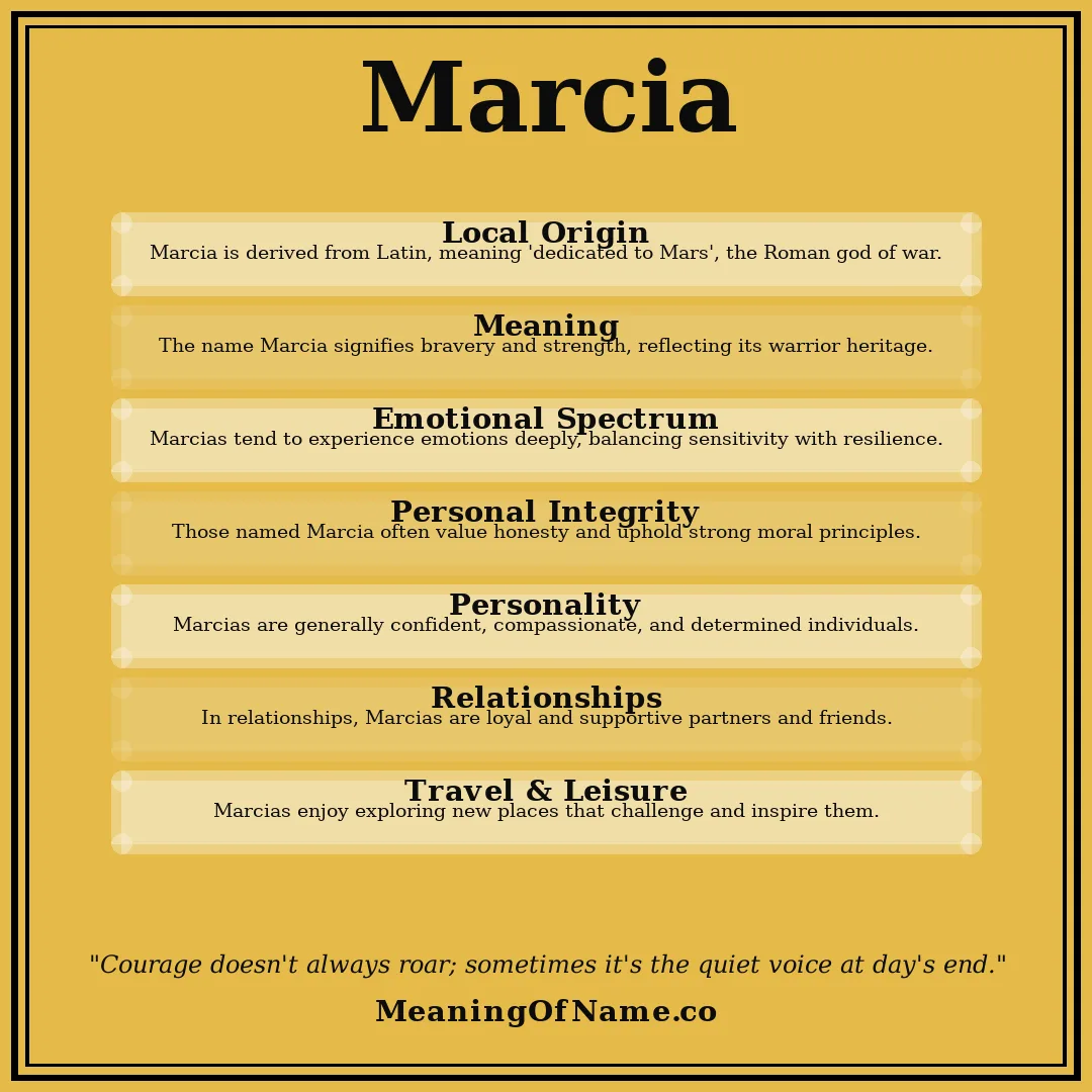 Marcia name meaning poster
