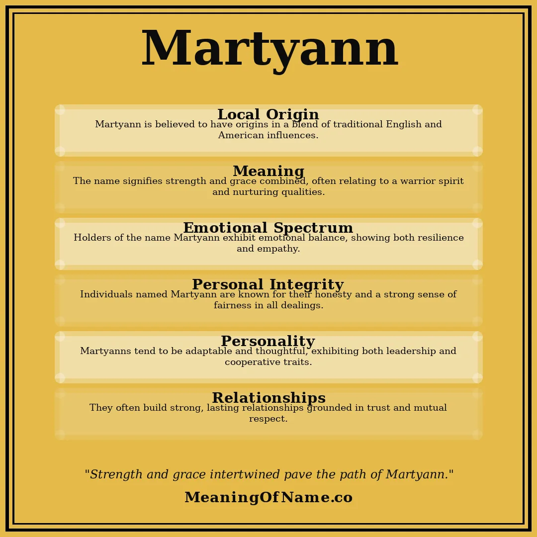 Martyann name meaning poster