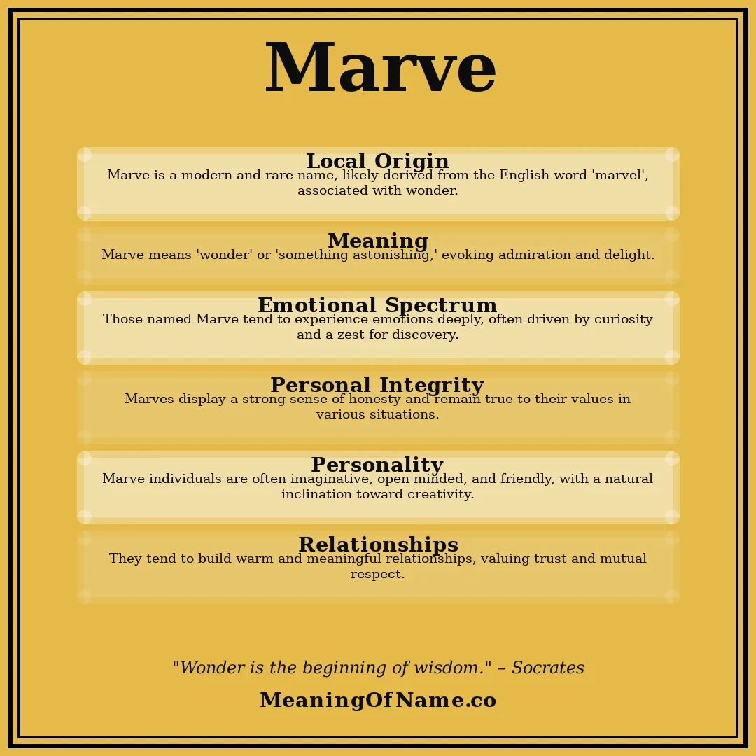 Marve name meaning poster