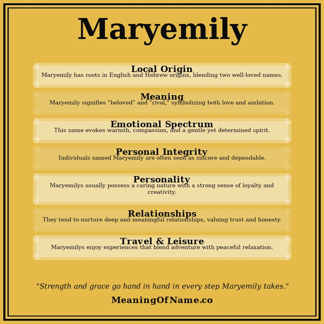 Maryemily name meaning poster