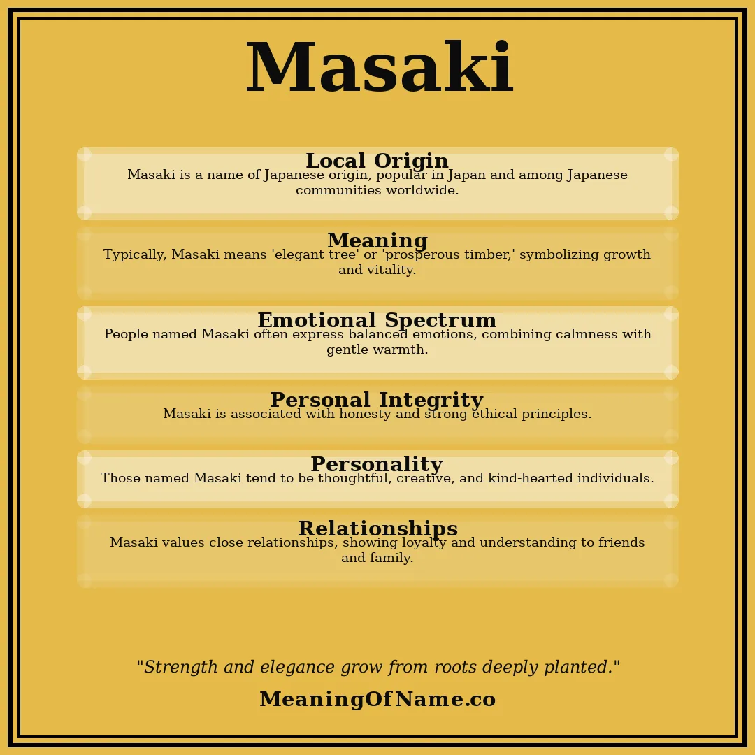Masaki name meaning poster