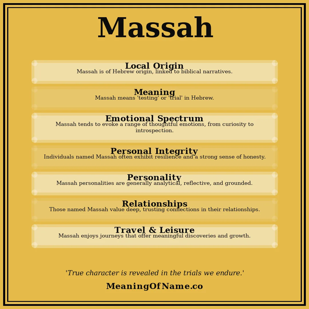 Massah name meaning poster