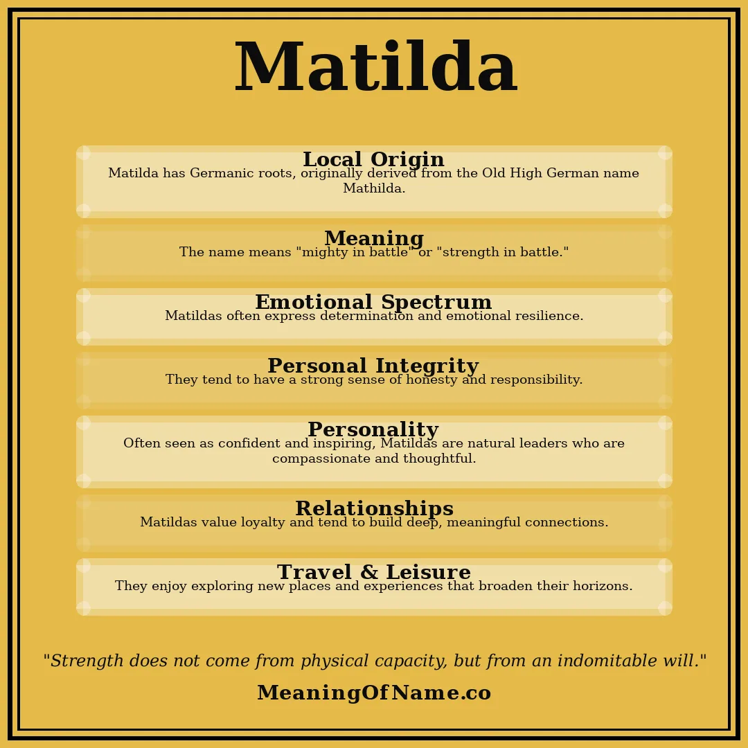Matilda name meaning poster