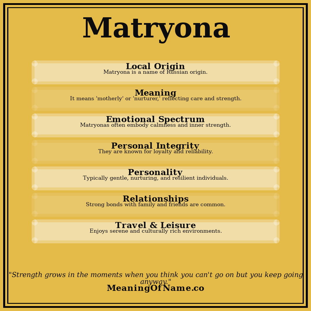 Matryona name meaning poster
