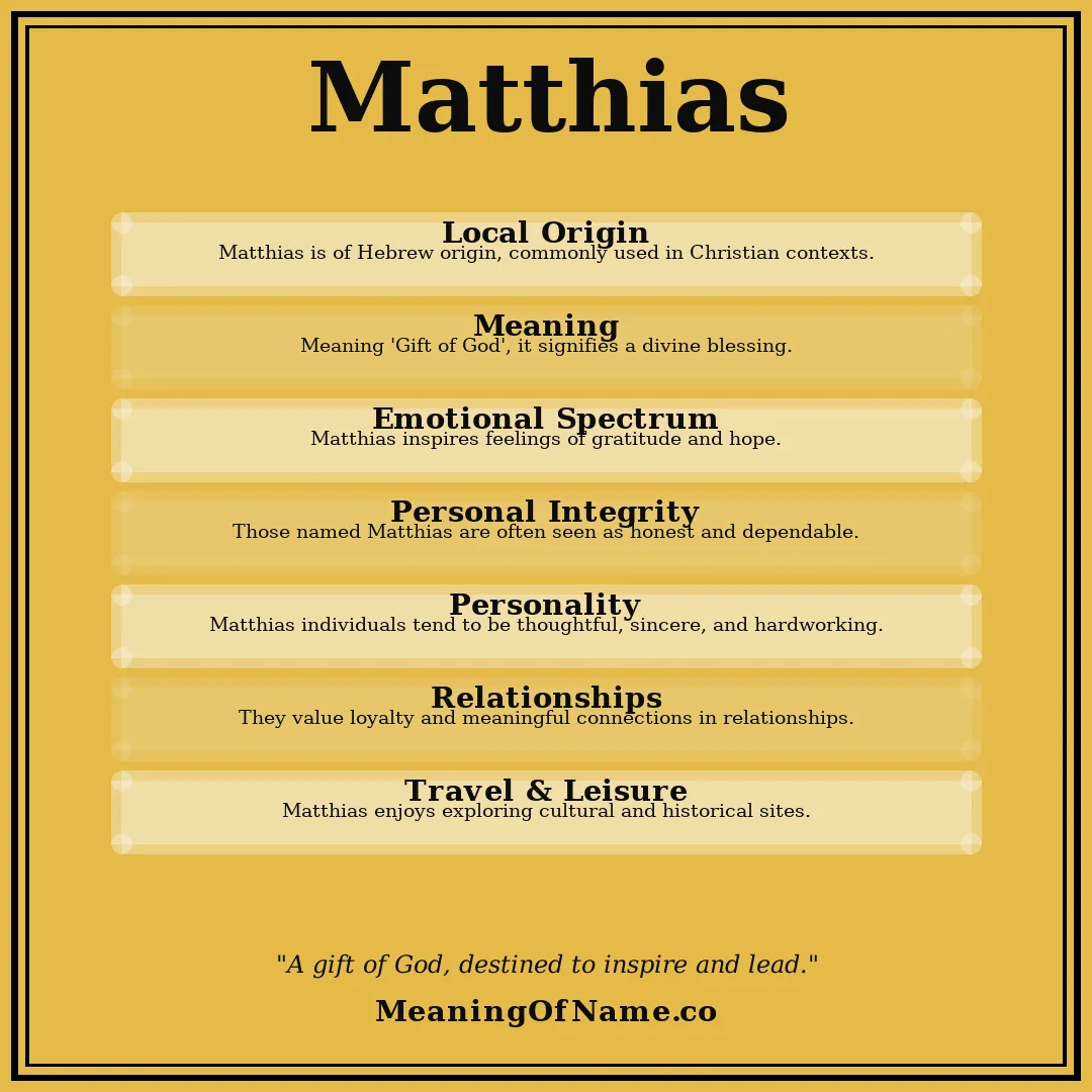 Matthias name meaning poster