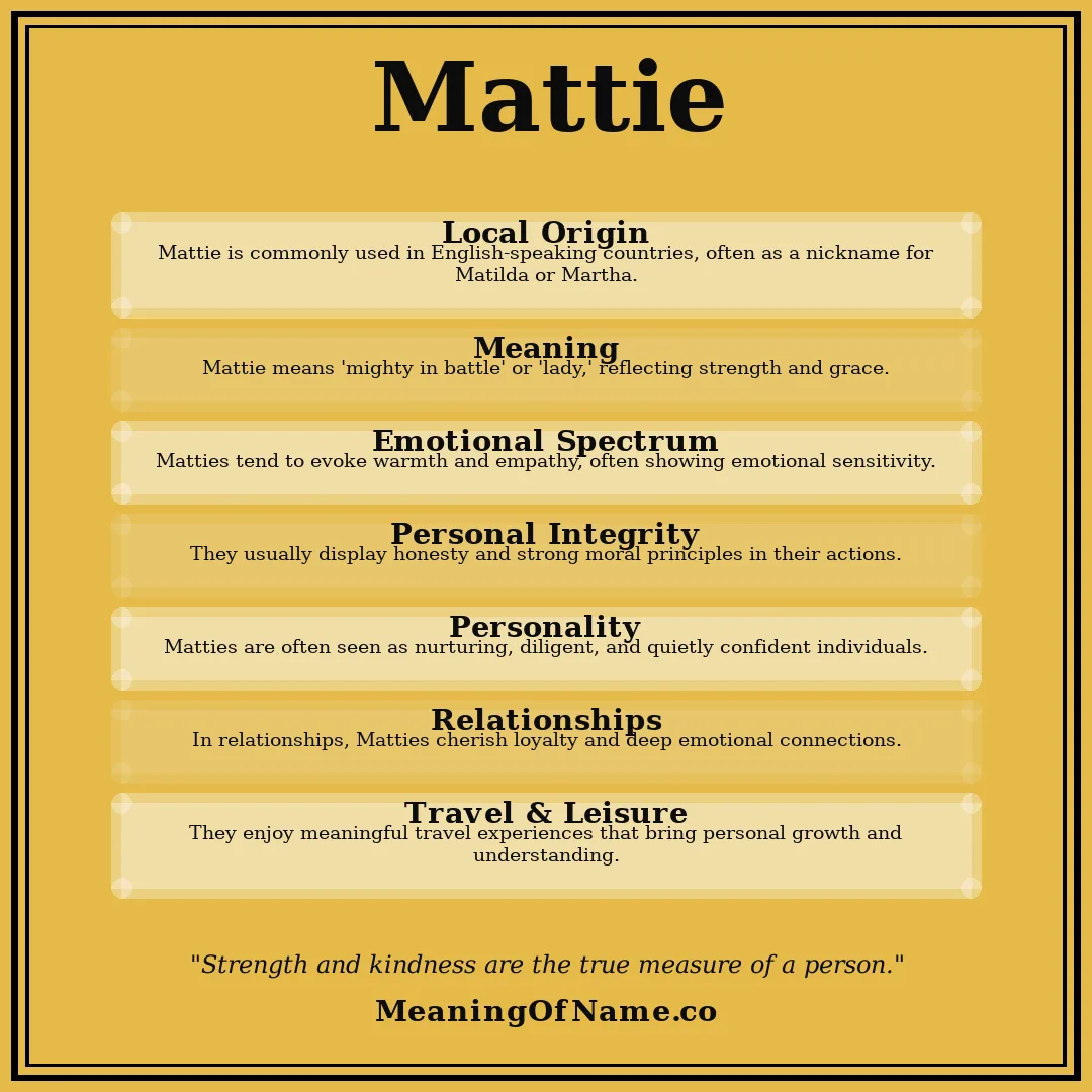 Mattie name meaning poster