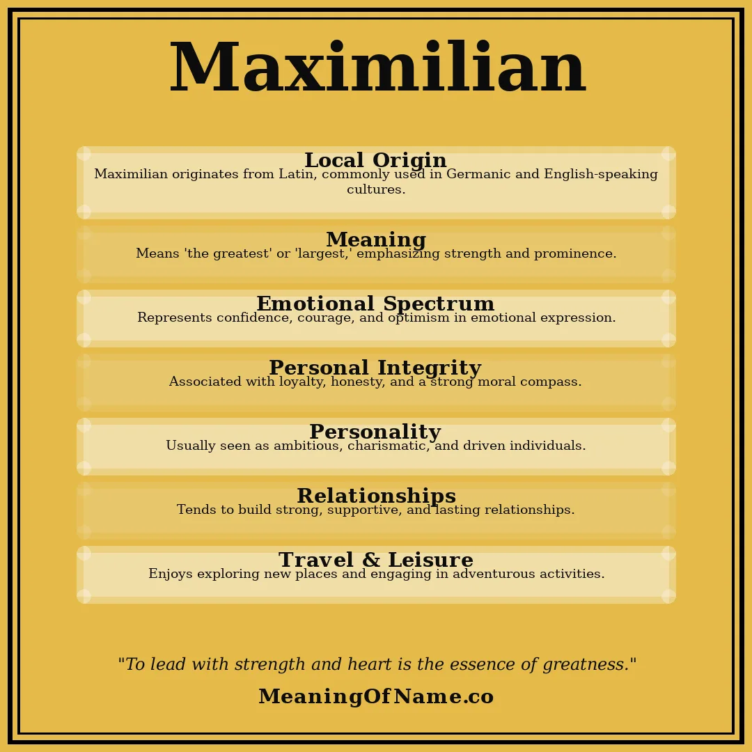 Maximilian name meaning poster