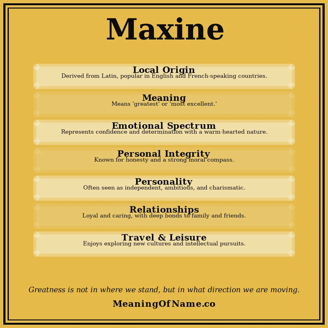 Maxine name meaning poster