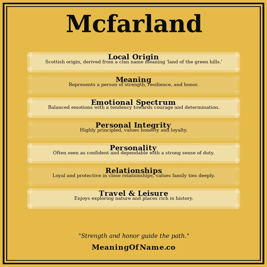 Mcfarland name meaning poster