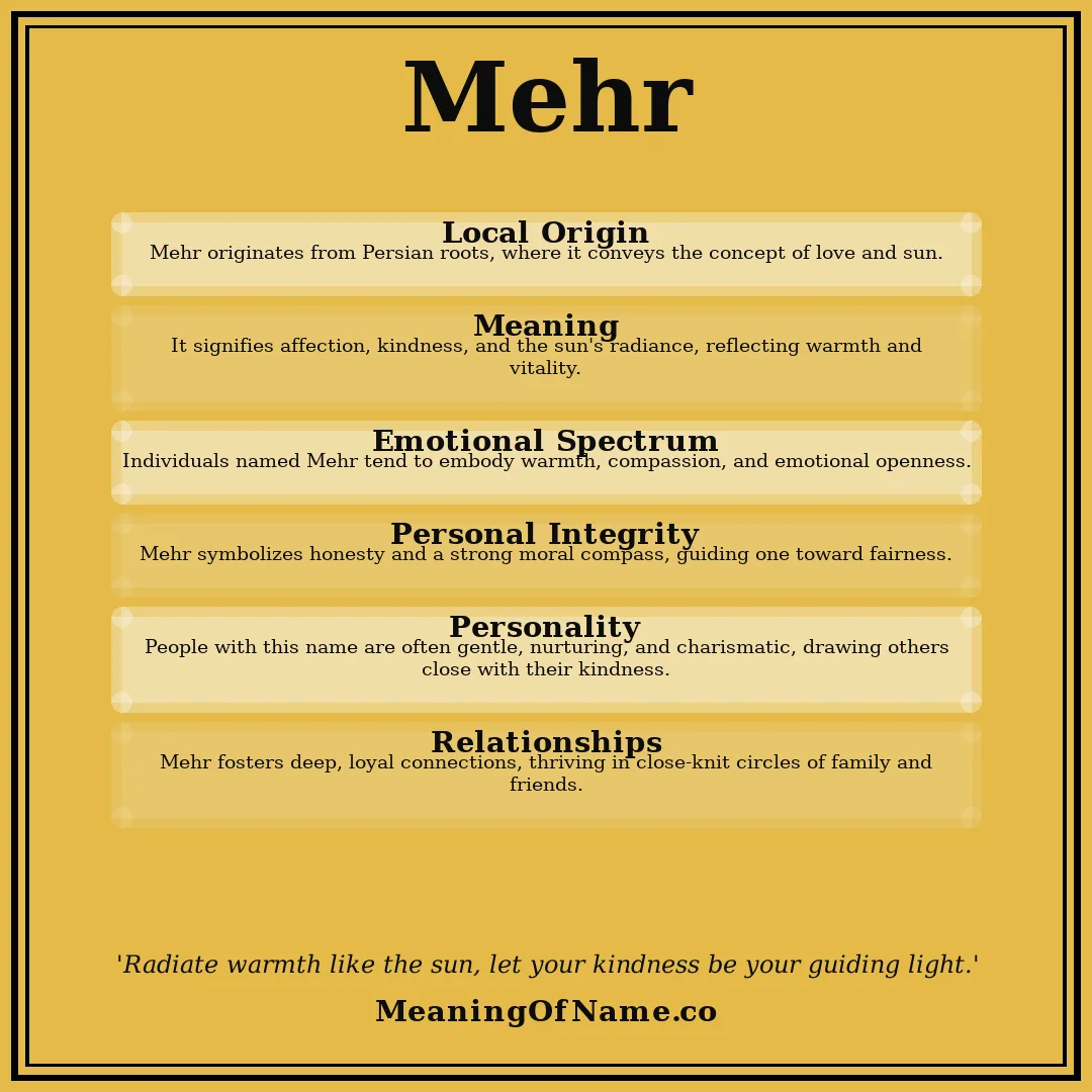 Mehr name meaning poster