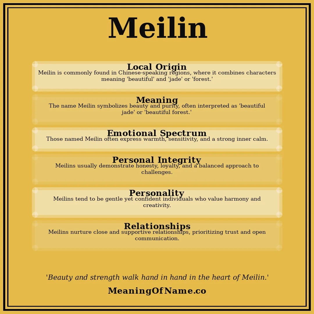 Meilin name meaning poster