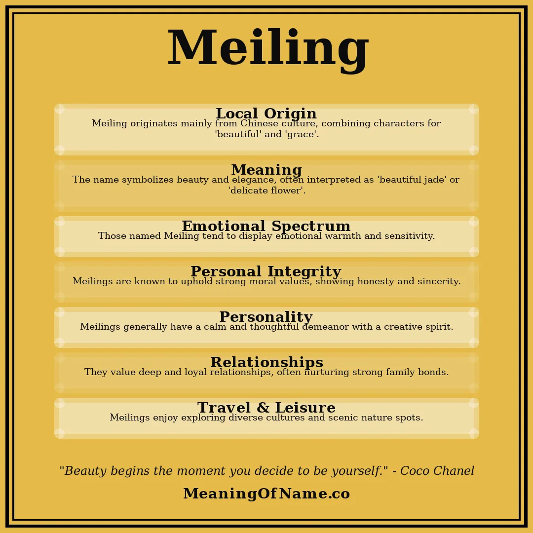 Meiling name meaning poster