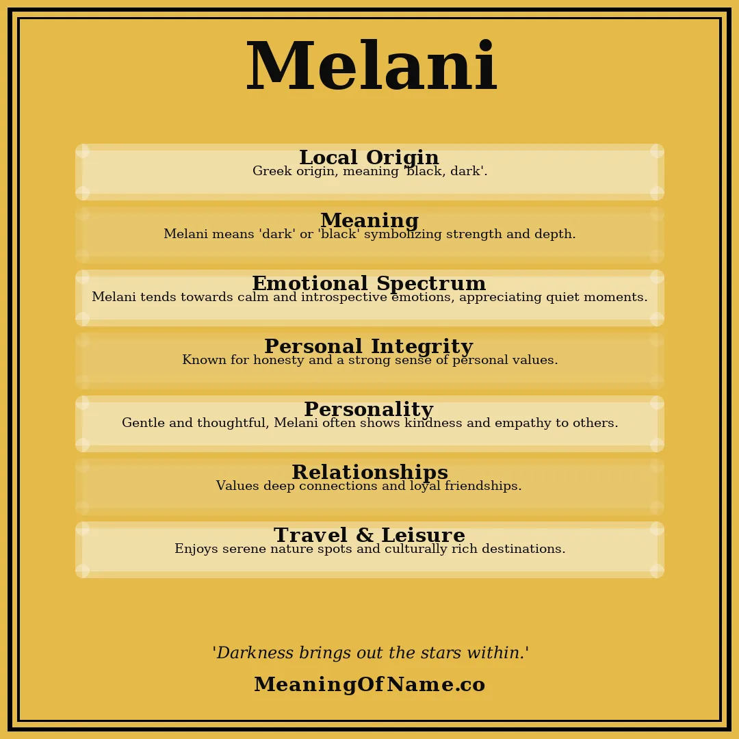 Melani name meaning poster