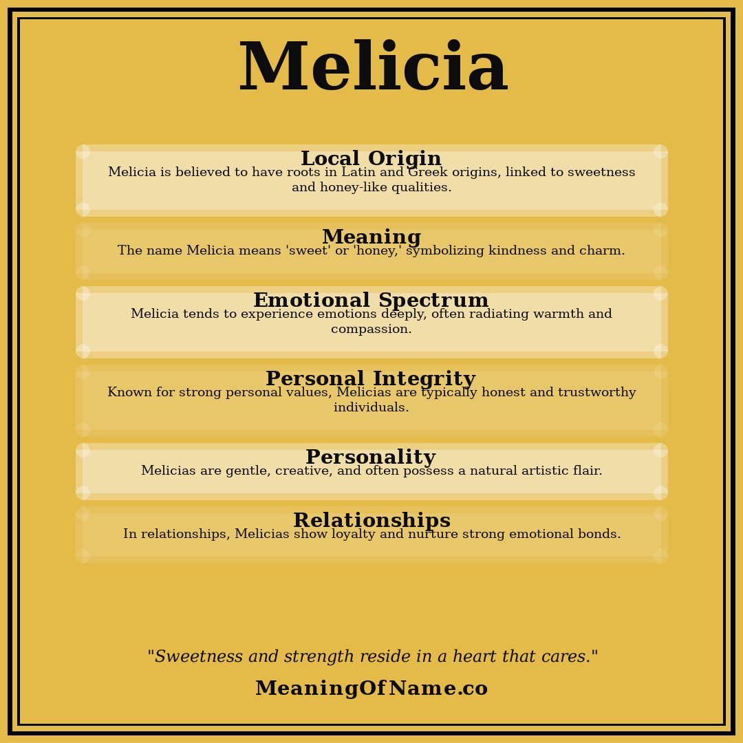Melicia name meaning poster