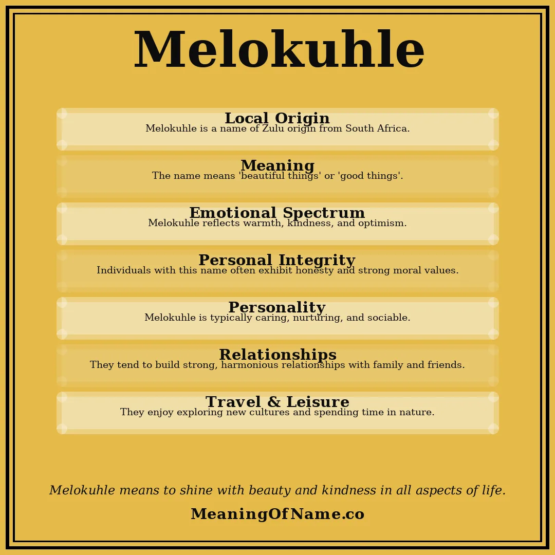 Melokuhle name meaning poster