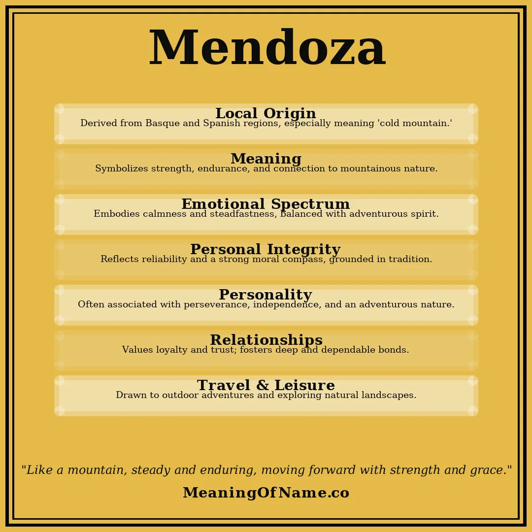 Mendoza name meaning poster