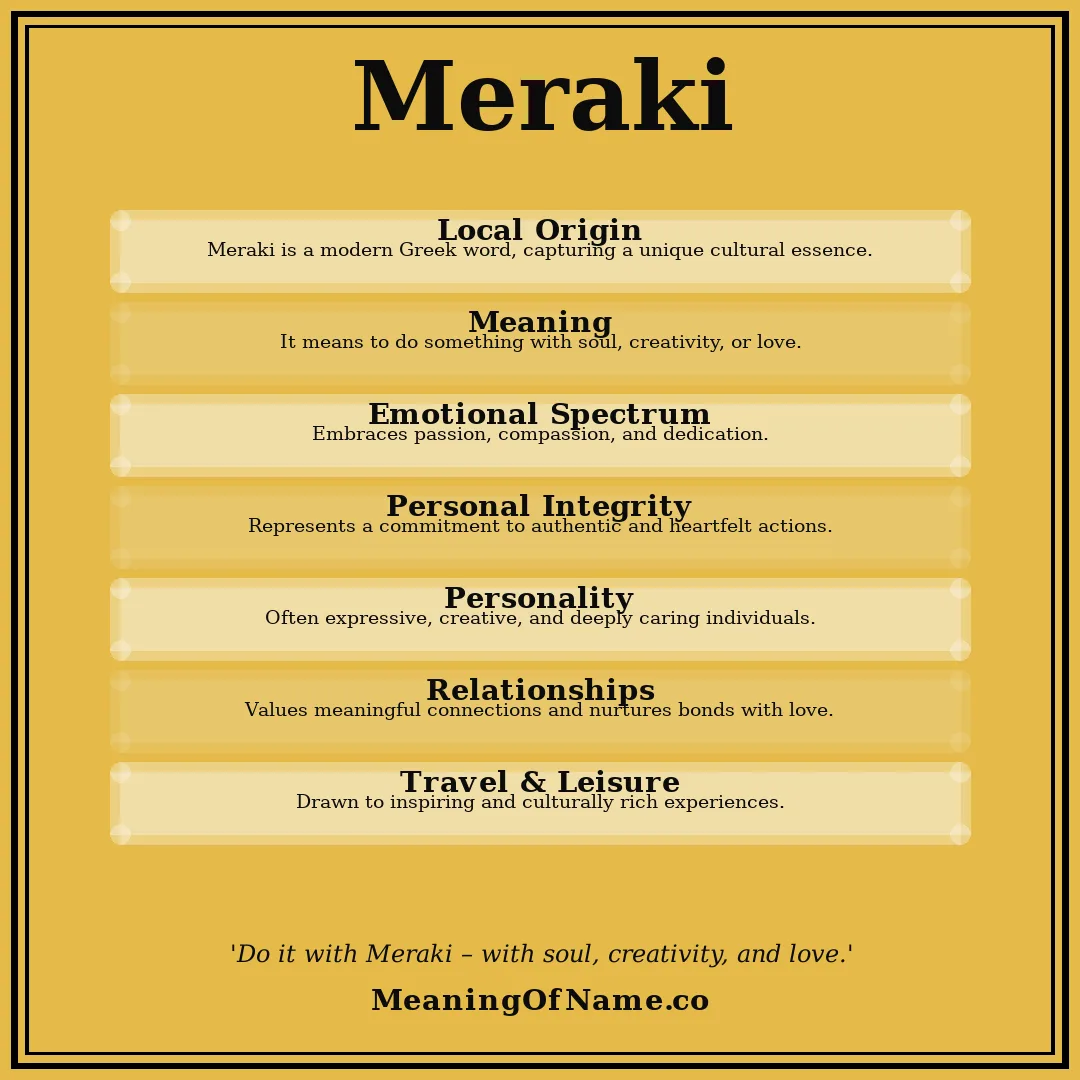 Meraki name meaning poster