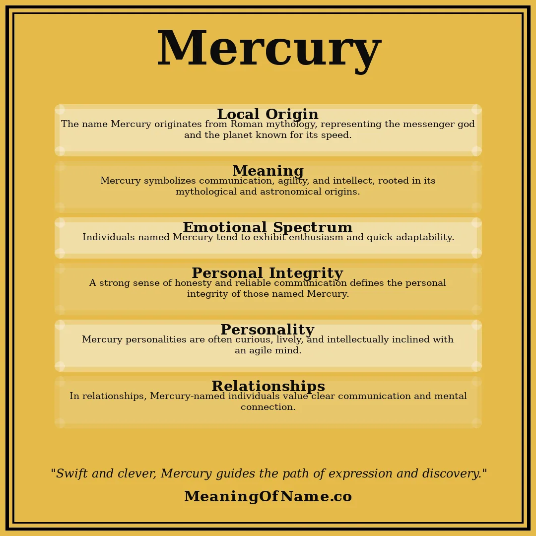 Mercury name meaning poster