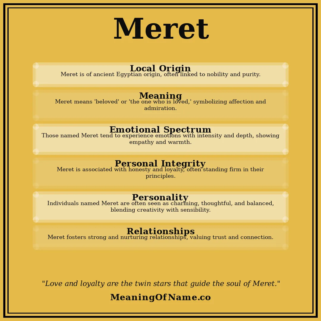 Meret name meaning poster
