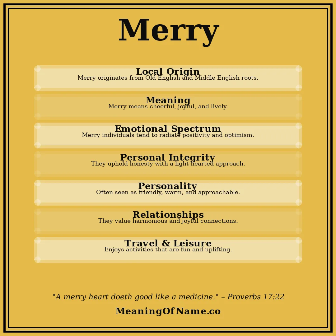 Merry name meaning poster