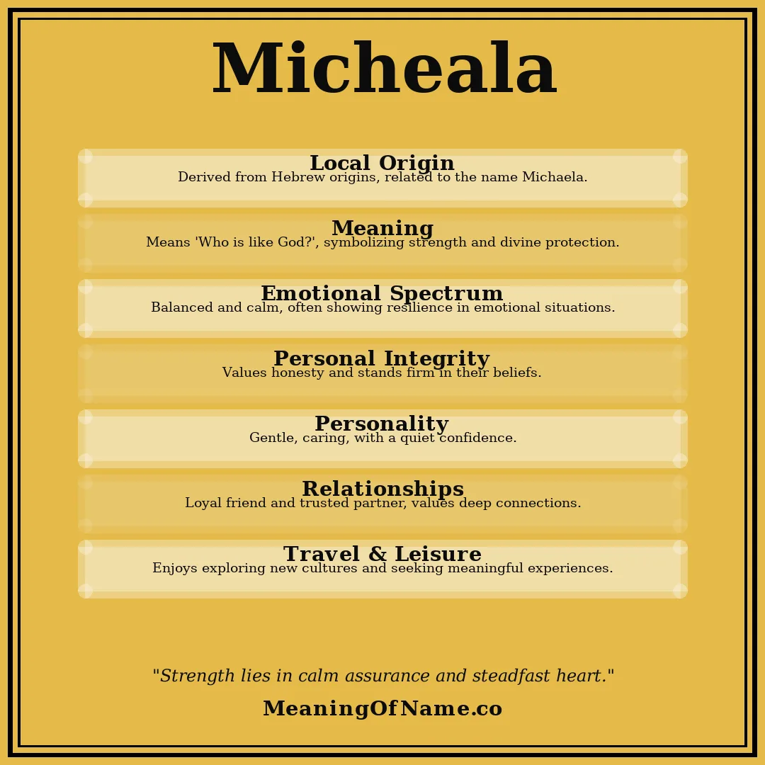 Micheala name meaning poster