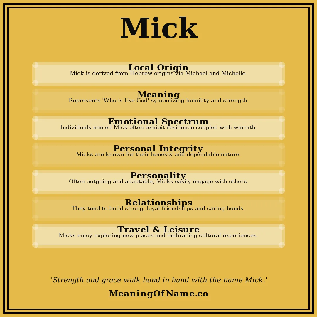 Mick name meaning poster