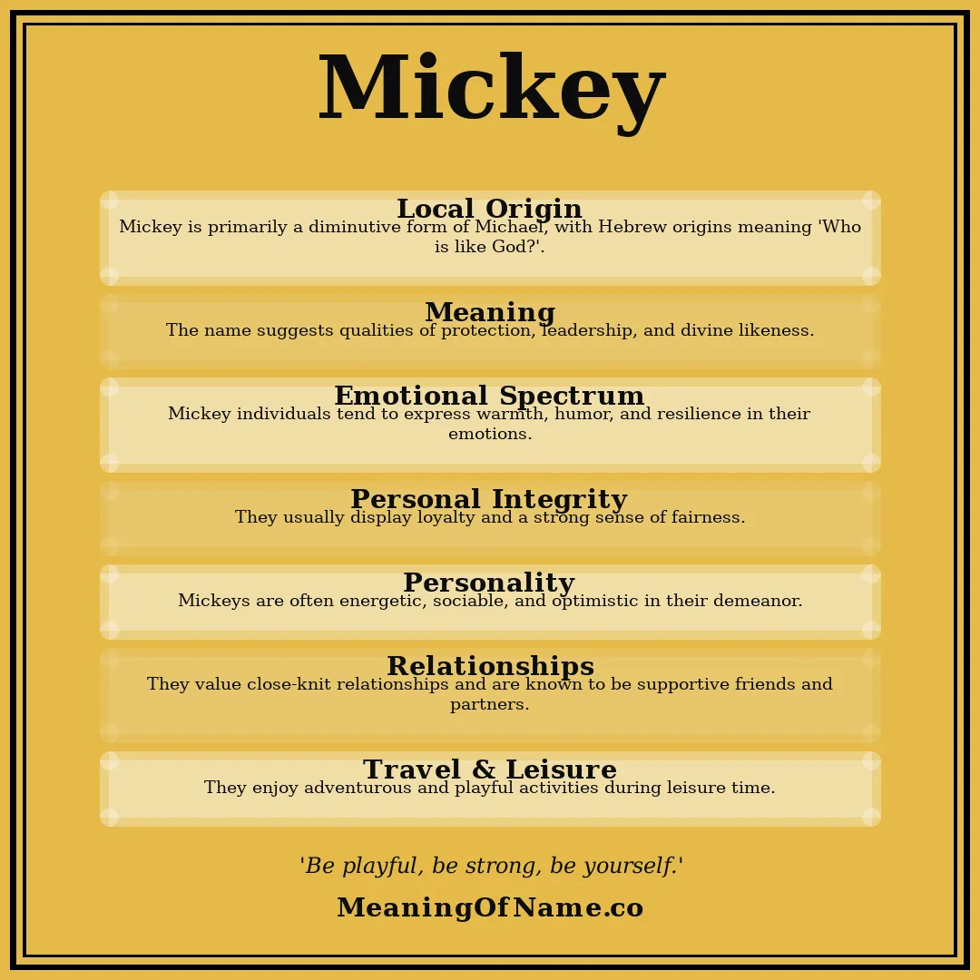 Mickey name meaning poster