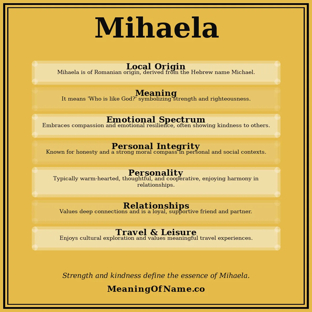 Mihaela name meaning poster