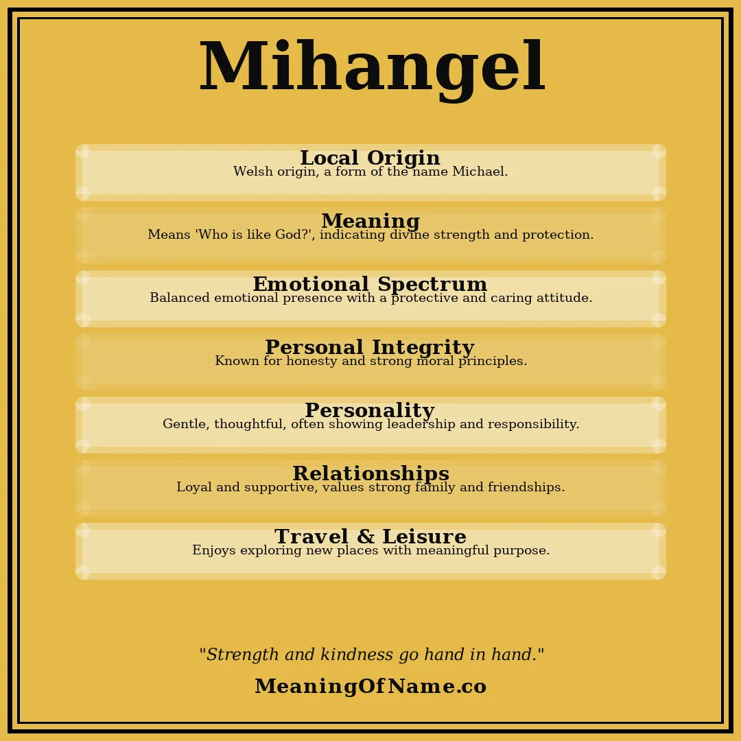 Mihangel name meaning poster