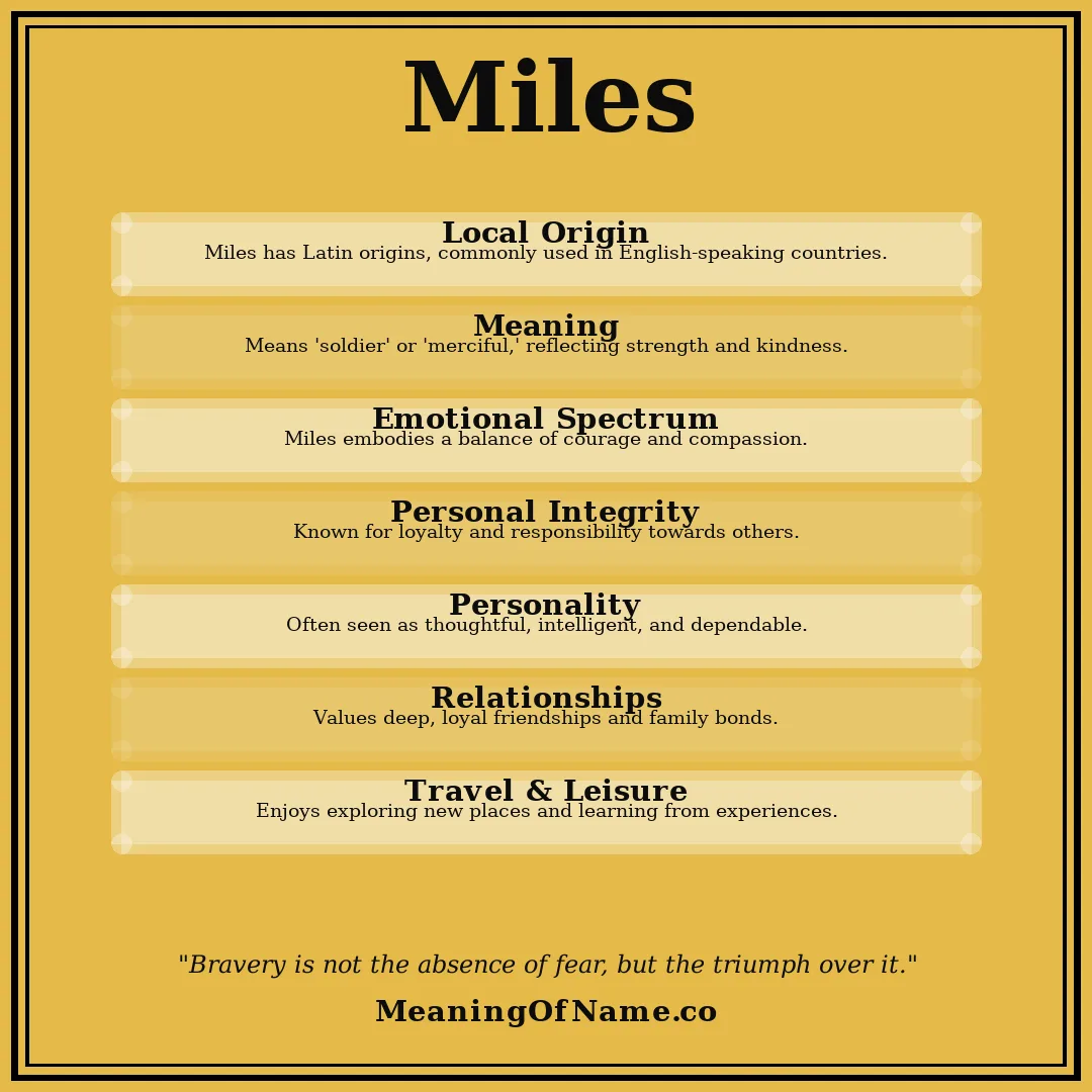 Miles name meaning poster