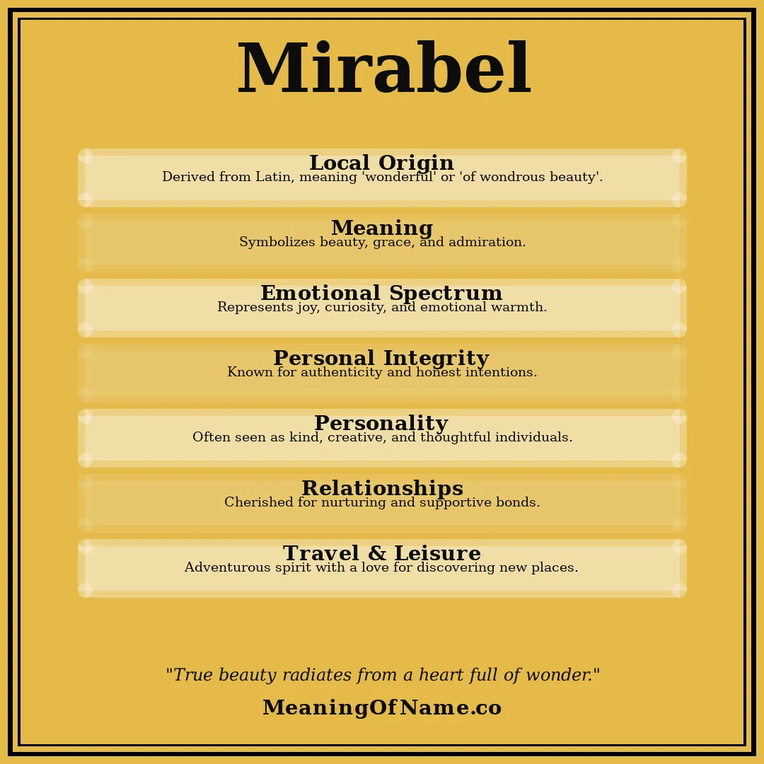 Mirabel name meaning poster
