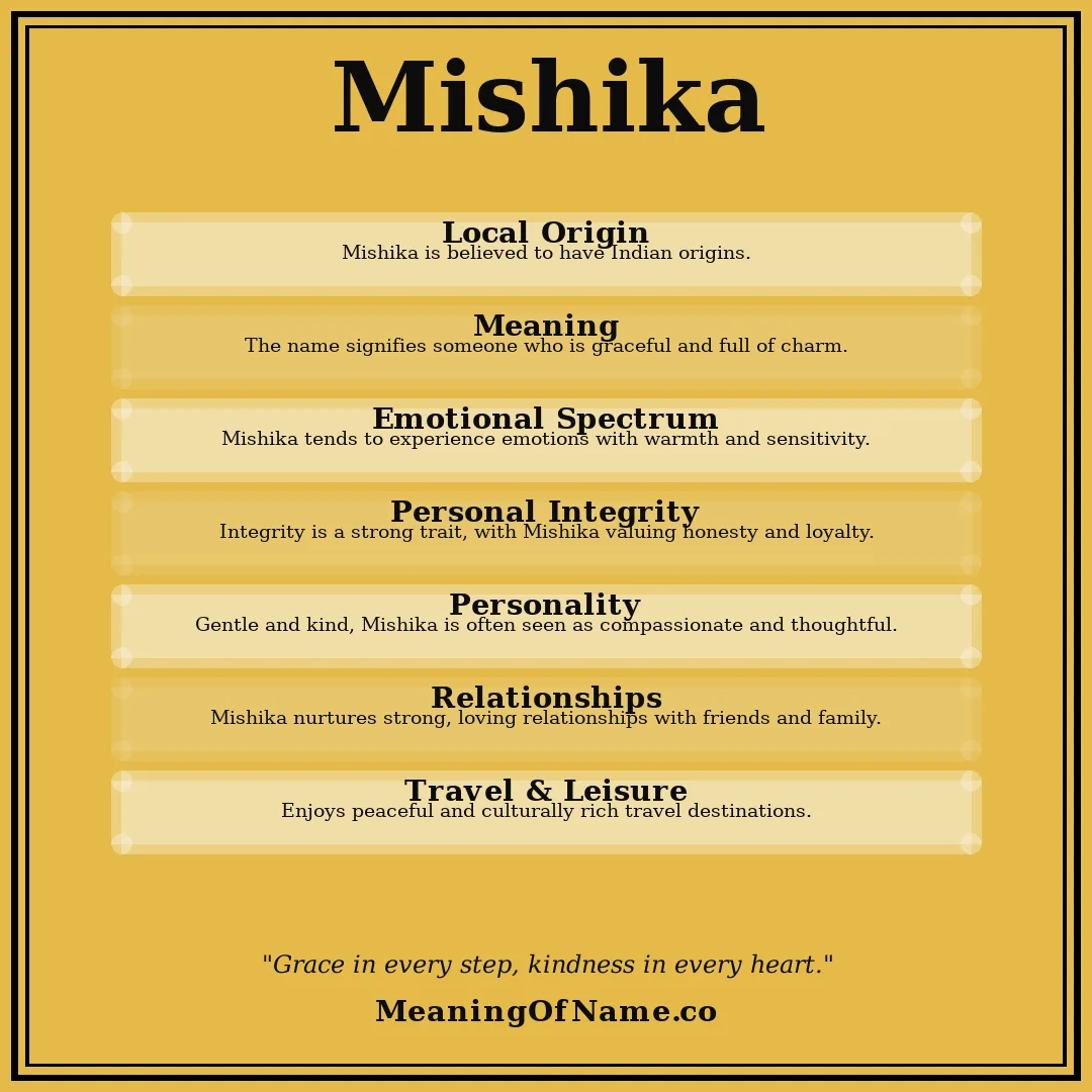 Mishika name meaning poster