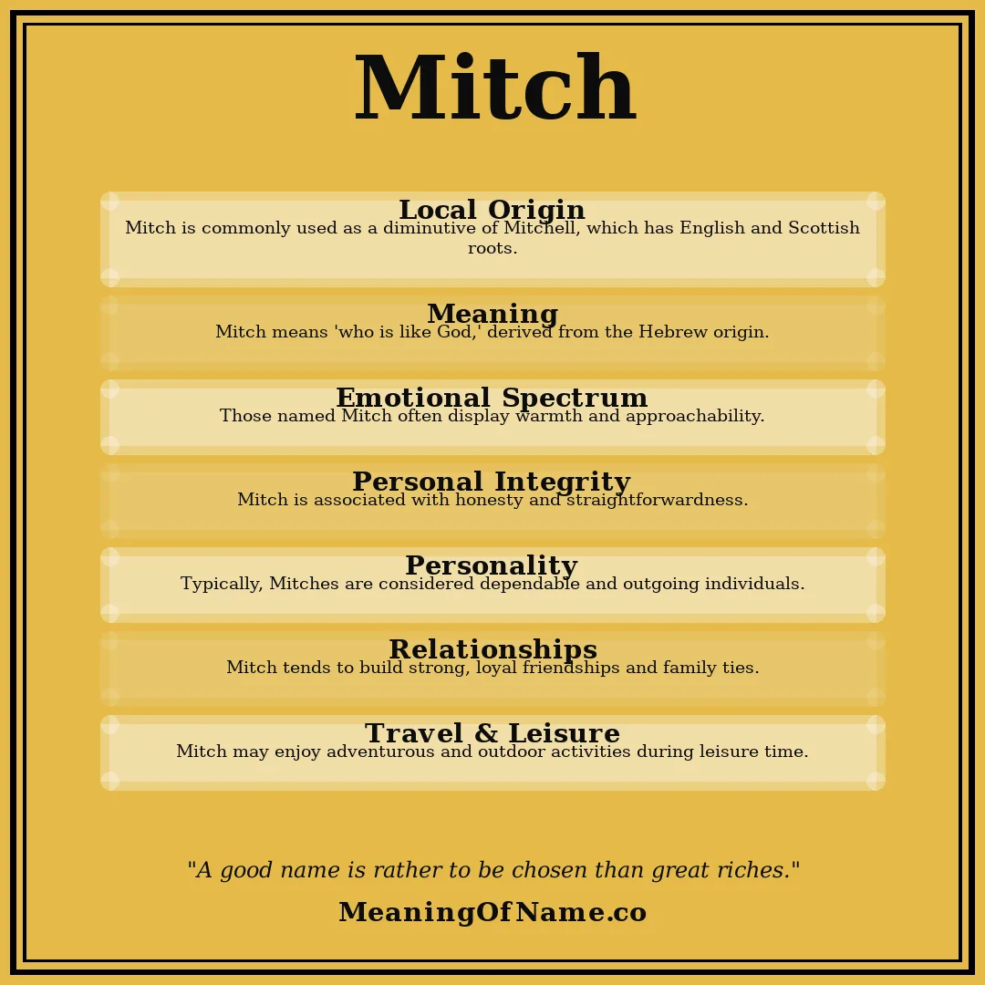 Mitch name meaning poster