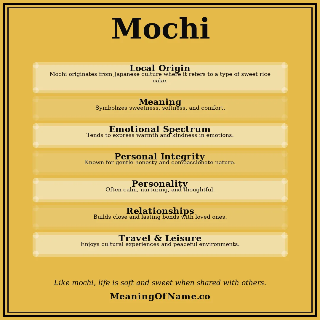 Mochi name meaning poster