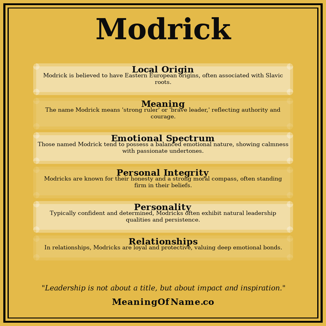 Modrick name meaning poster