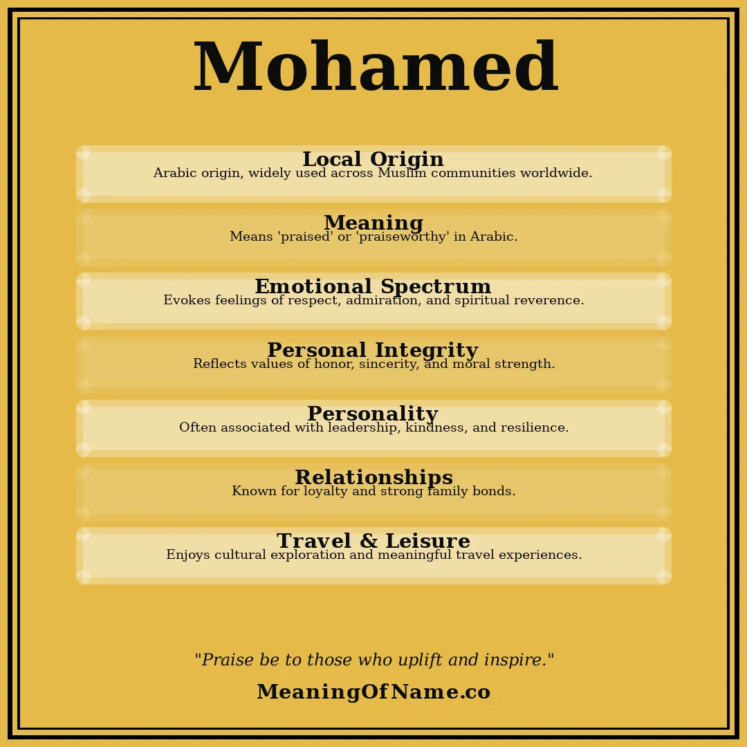 Mohamed name meaning poster
