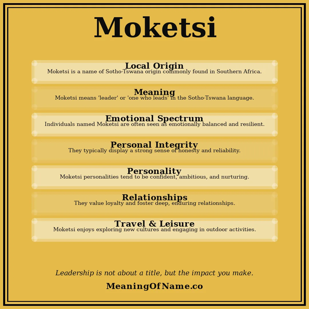 Moketsi name meaning poster