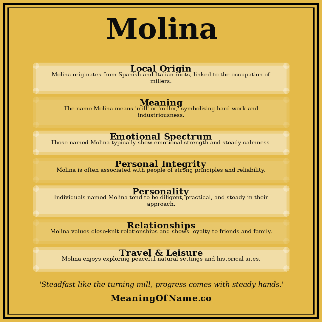 Molina name meaning poster