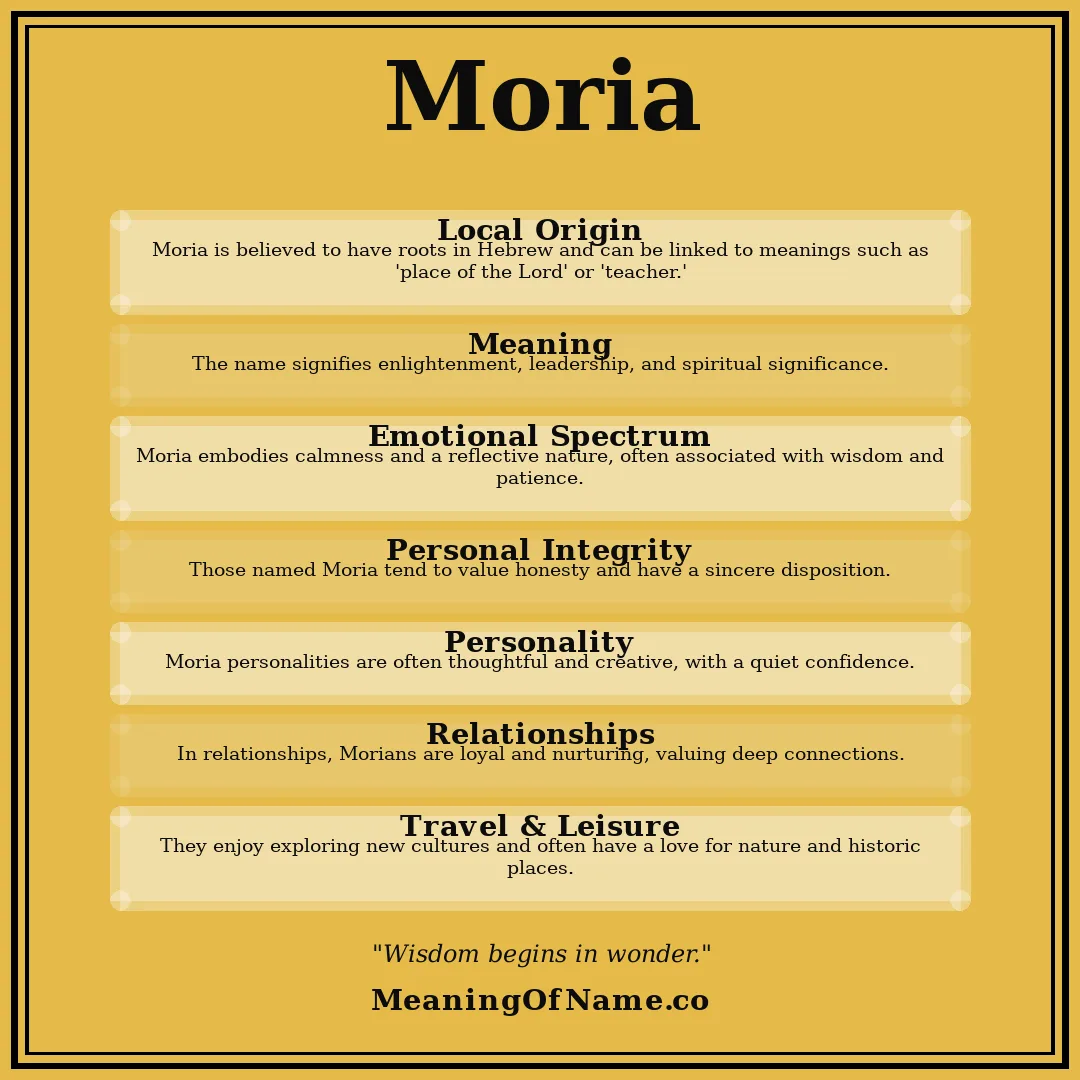 Moria name meaning poster