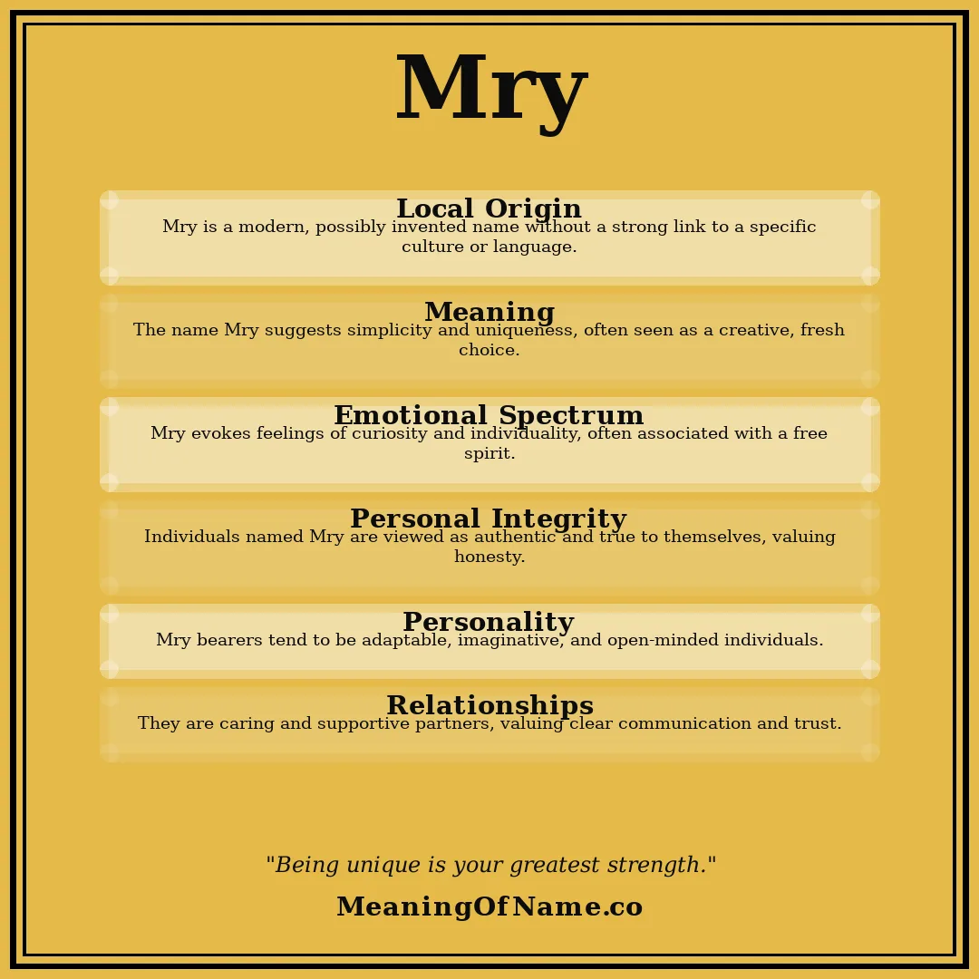 Mry name meaning poster