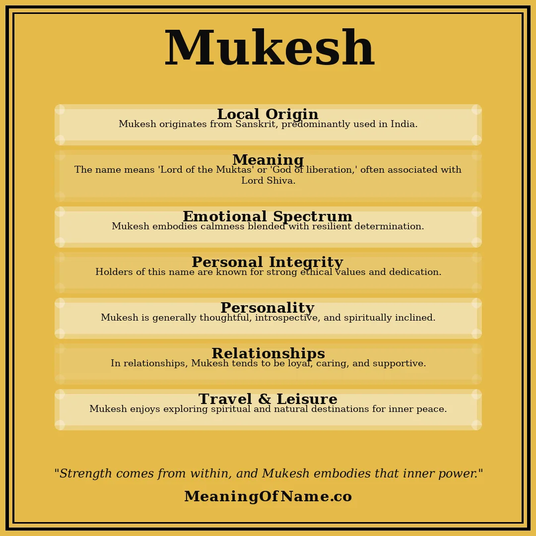 Mukesh name meaning poster