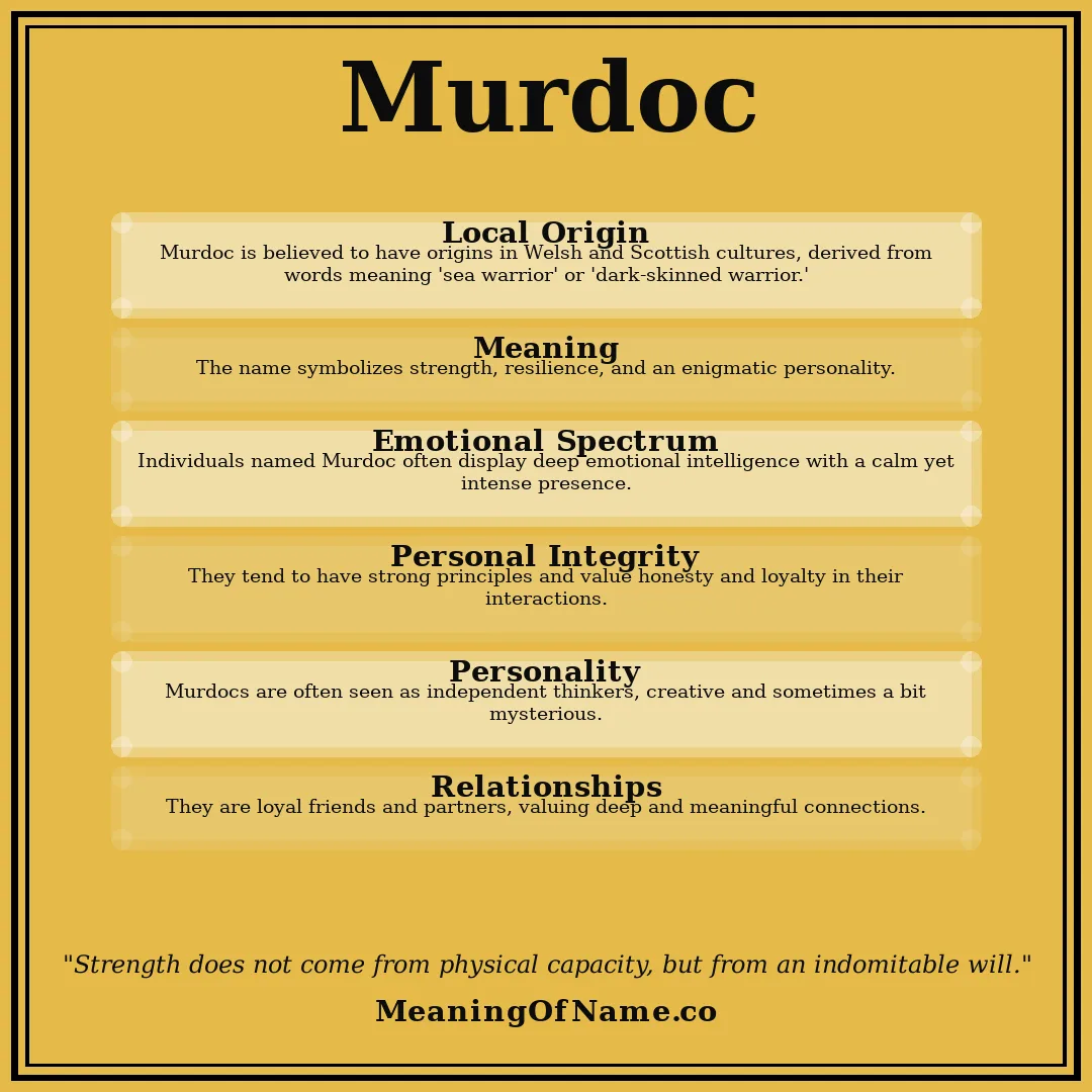 Murdoc name meaning poster