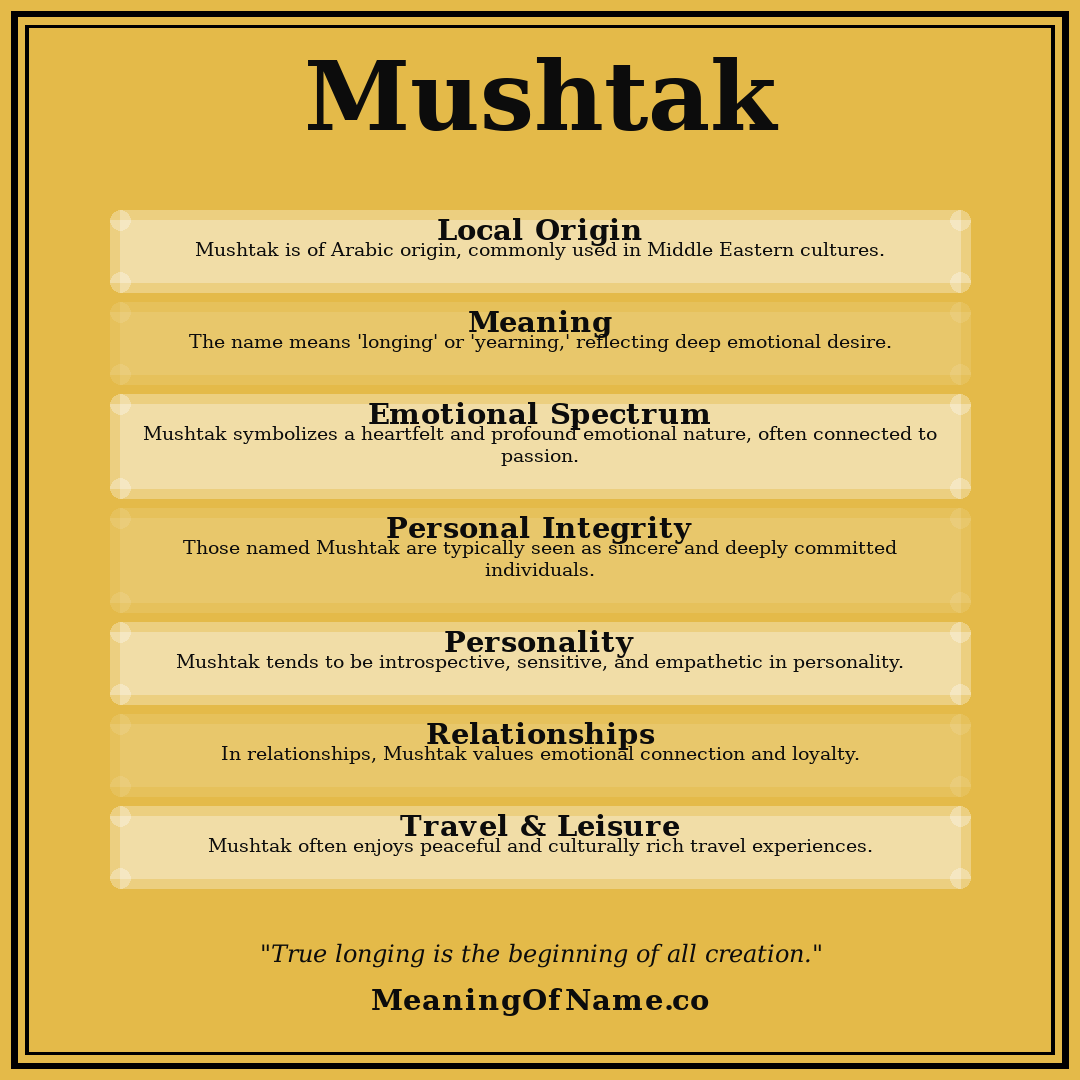 Mushtak name meaning poster