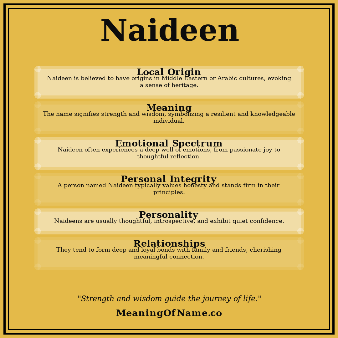 Naideen name meaning poster