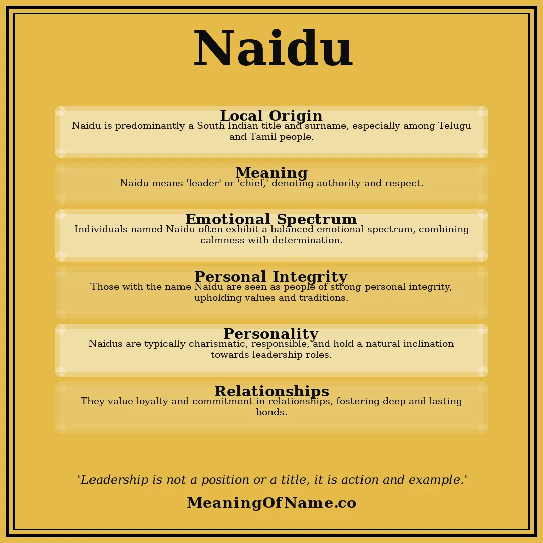 Naidu name meaning poster